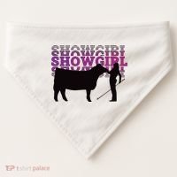 Showgirl Livestock Cattle Showing Fun Show Cattle USA-Made Doggie Bandana thumb 0