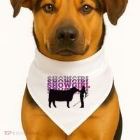 Showgirl Livestock Cattle Showing Fun Show Cattle USA-Made Doggie Bandana thumb 1