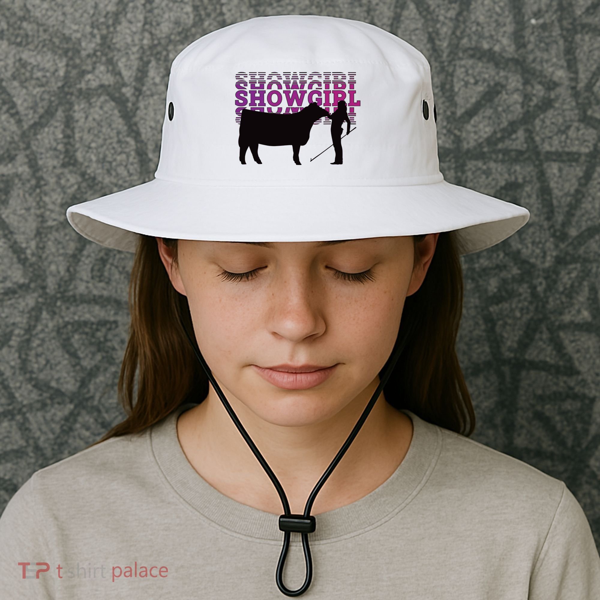 Showgirl Livestock Cattle Showing Fun Show Cattle Bucket Hat