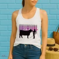 Showgirl Livestock Cattle Showing Fun Show Cattle Women's Tank Top thumb 2