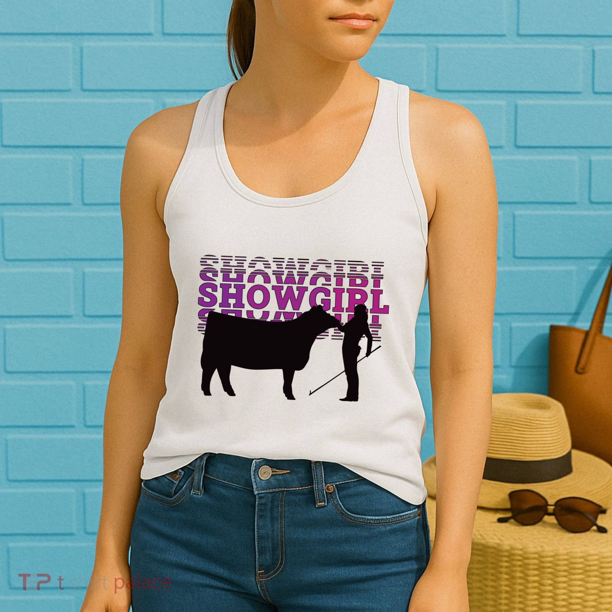 Showgirl Livestock Cattle Showing Fun Show Cattle Women's Tank Top