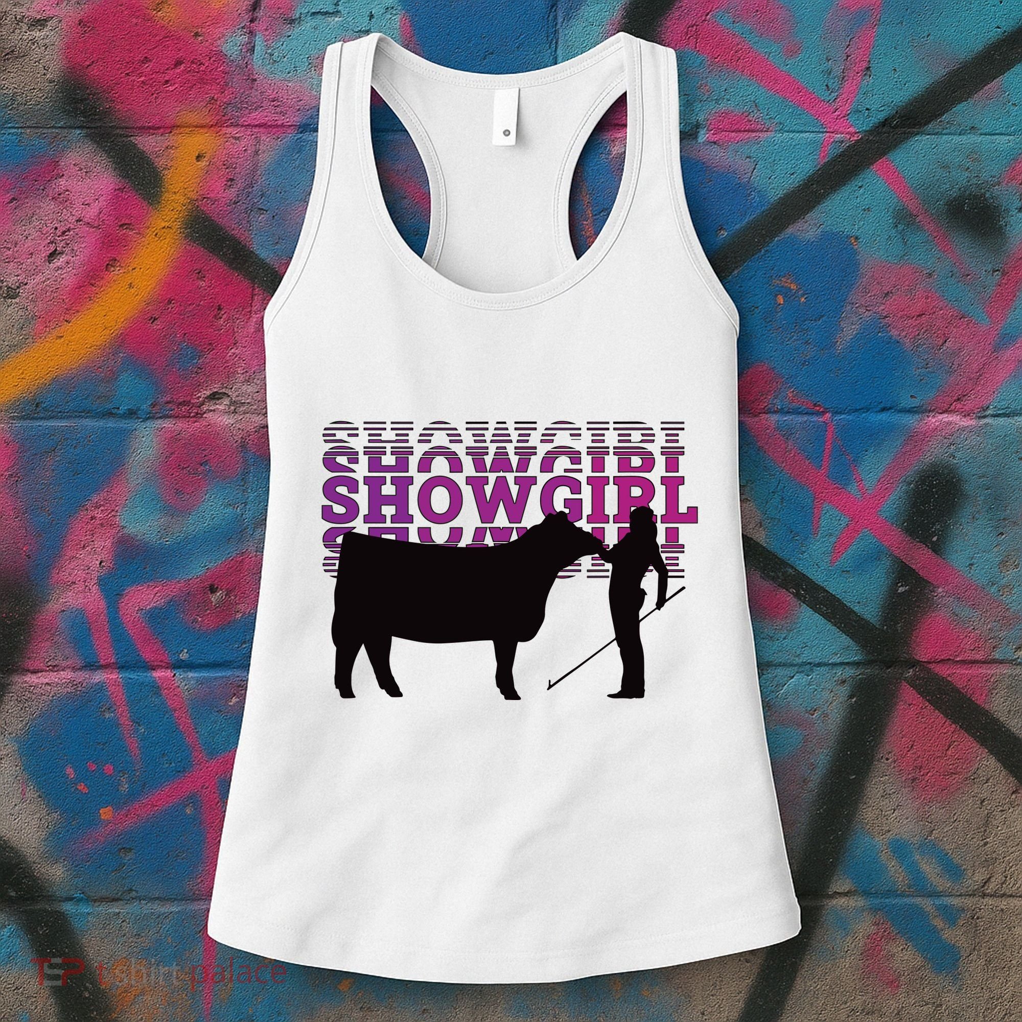 Showgirl Livestock Cattle Showing Fun Show Cattle Women's Tank Top