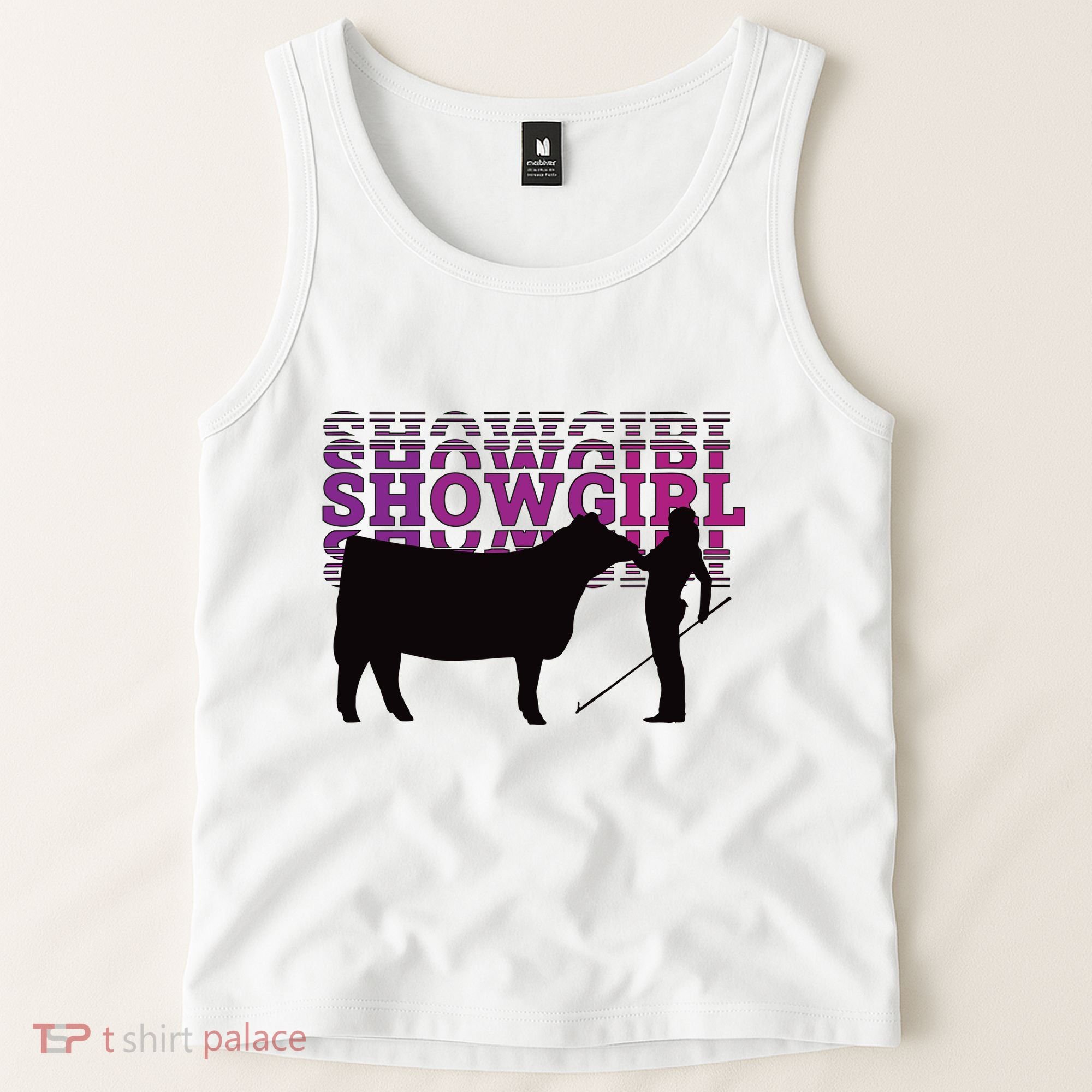 Showgirl Livestock Cattle Showing Fun Show Cattle Tank Top
