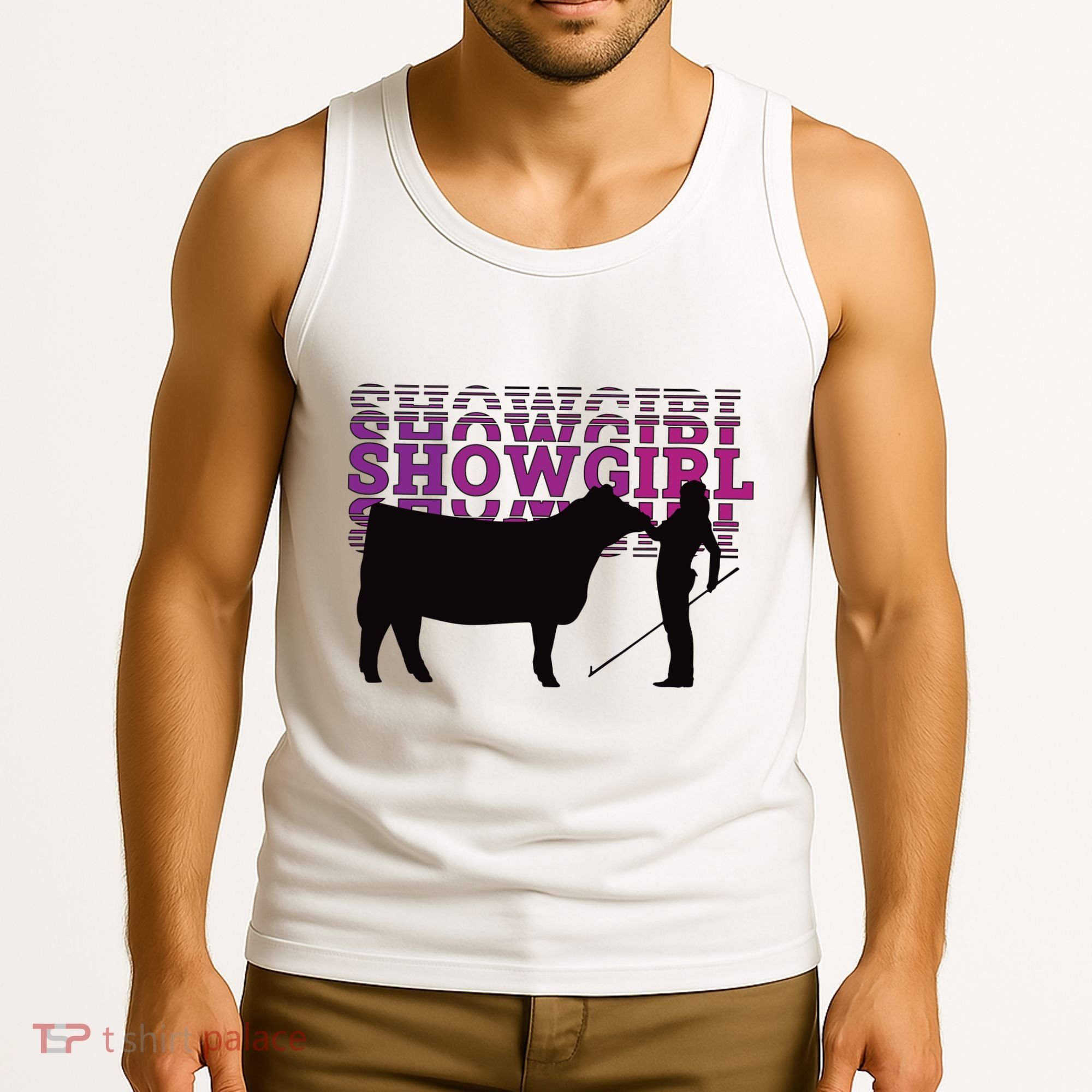 Showgirl Livestock Cattle Showing Fun Show Cattle Tank Top