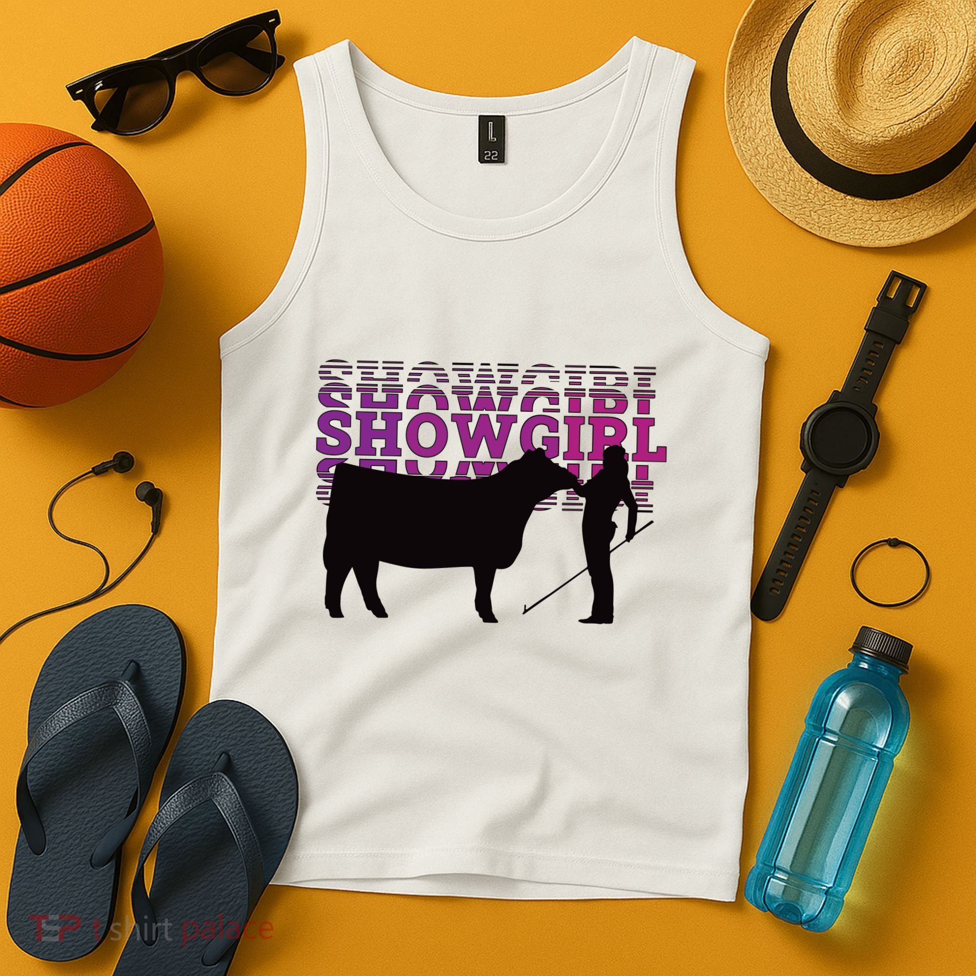 Showgirl Livestock Cattle Showing Fun Show Cattle Tank Top