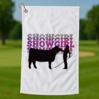 Showgirl Livestock Cattle Showing Fun Show Cattle Golf Towel thumb 1