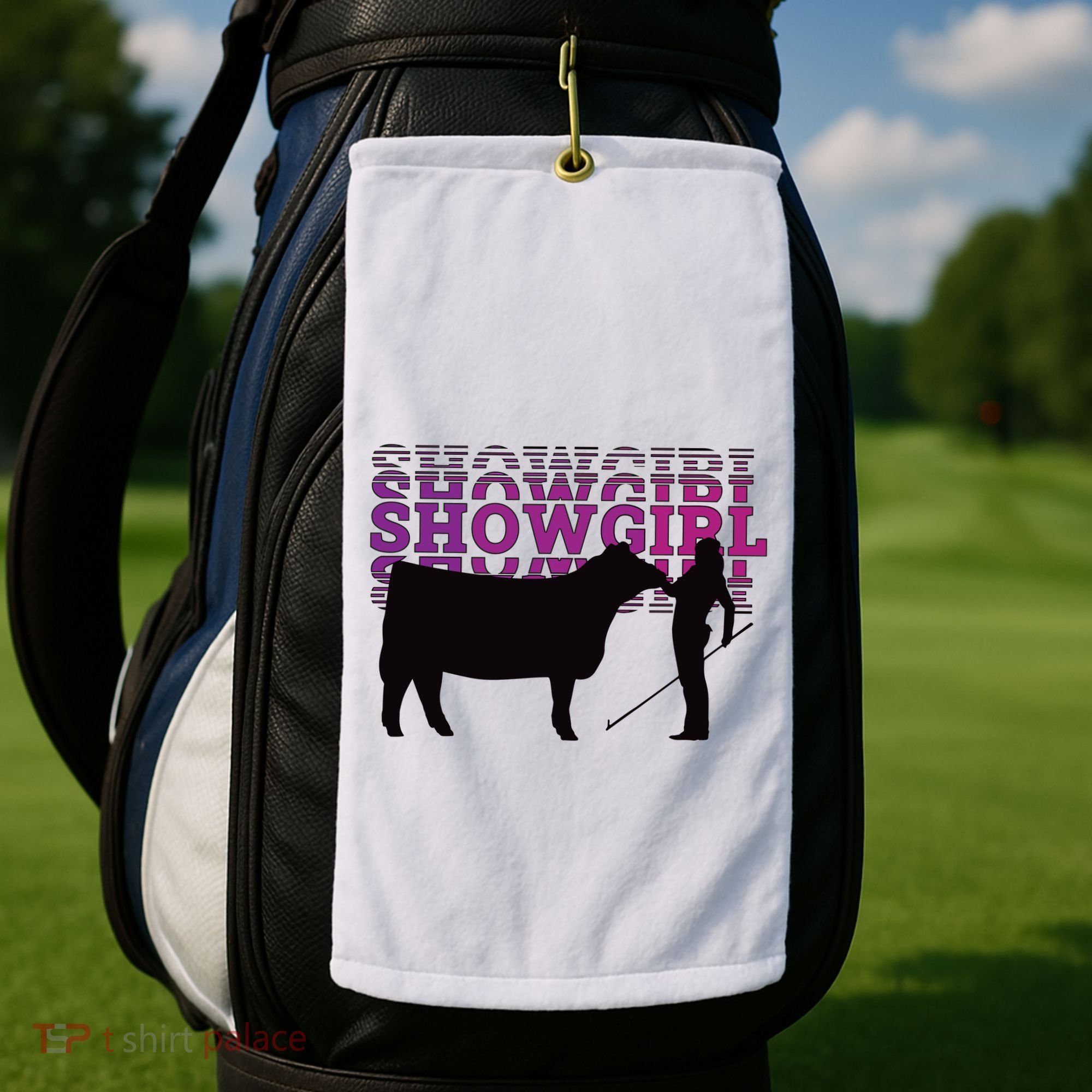 Showgirl Livestock Cattle Showing Fun Show Cattle Golf Towel