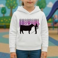 Showgirl Livestock Cattle Showing Fun Show Cattle Kids Hoodie thumb 3