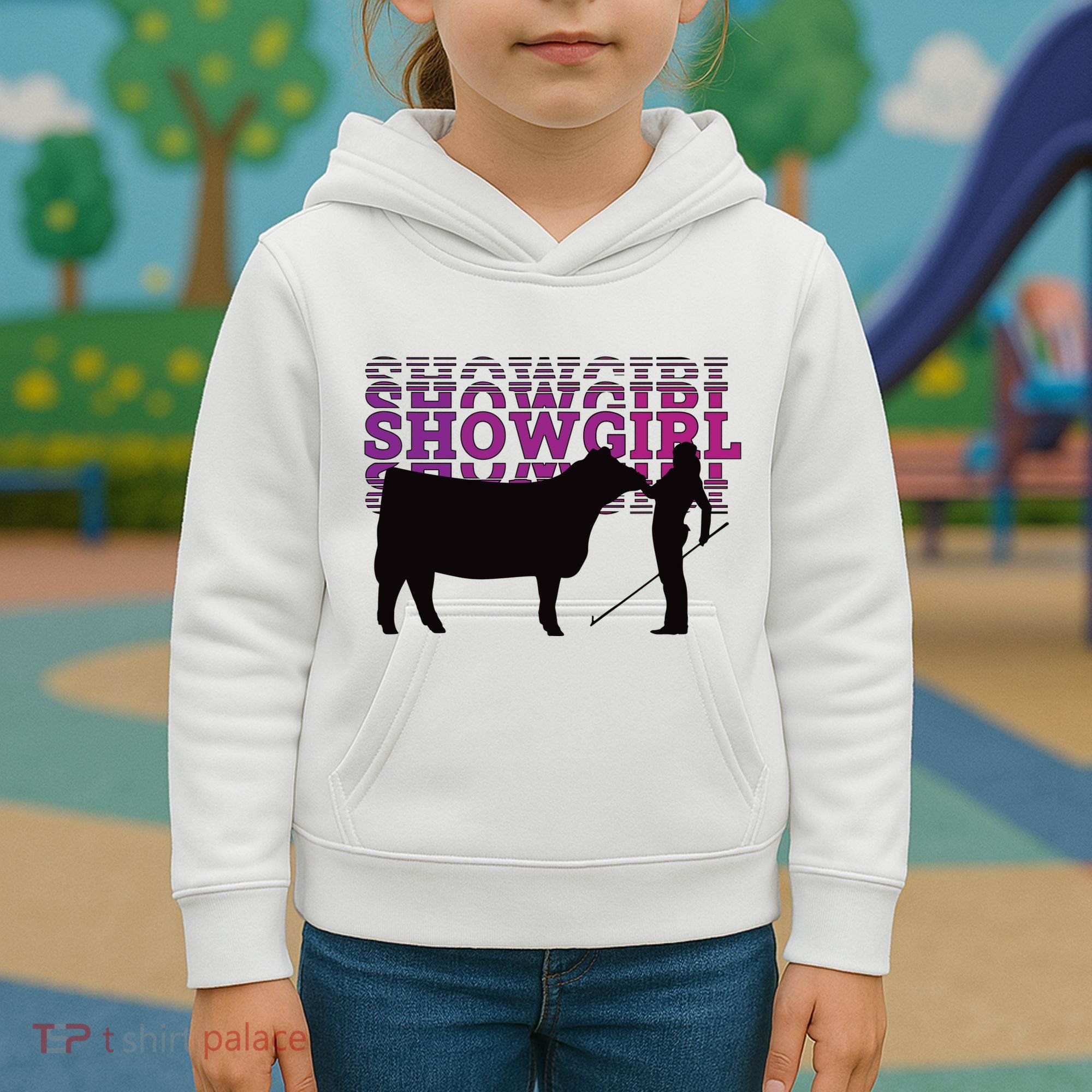 Showgirl Livestock Cattle Showing Fun Show Cattle Kids Hoodie