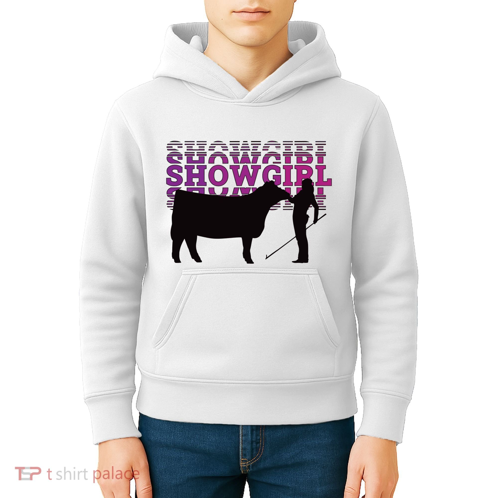 Showgirl Livestock Cattle Showing Fun Show Cattle Kids Hoodie