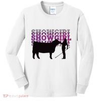 Showgirl Livestock Cattle Showing Fun Show Cattle Kids Long Sleeve Shirt thumb 0