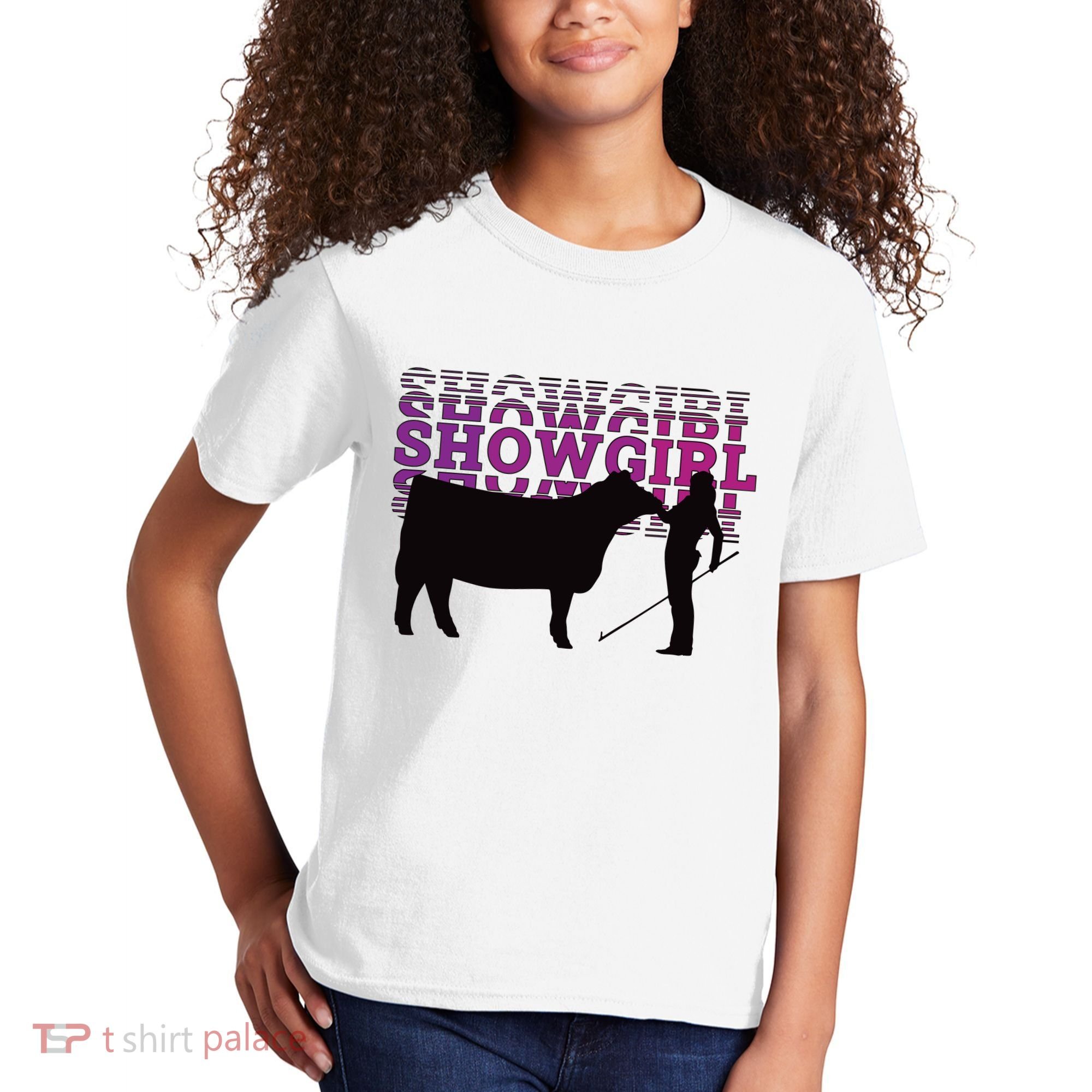 Showgirl Livestock Cattle Showing Fun Show Cattle Kids T-Shirt