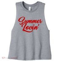 Summer Lovin Cute Women's Racerback Cropped Tank thumb 0
