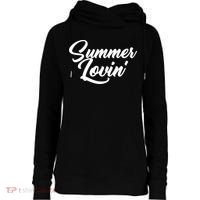 Summer Lovin Cute Womens Funnel Neck Pullover Hood thumb 0