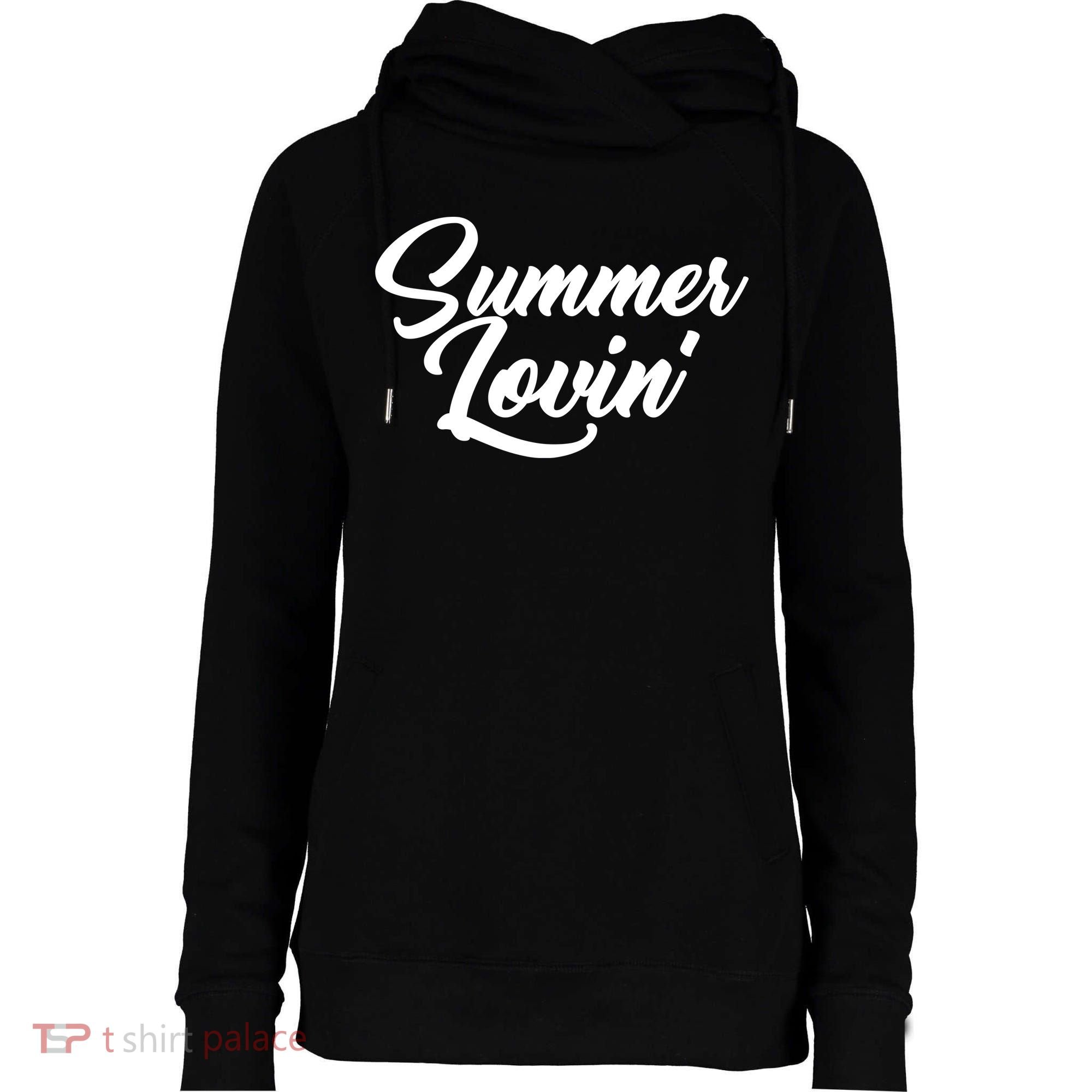 Summer Lovin Cute Womens Funnel Neck Pullover Hood