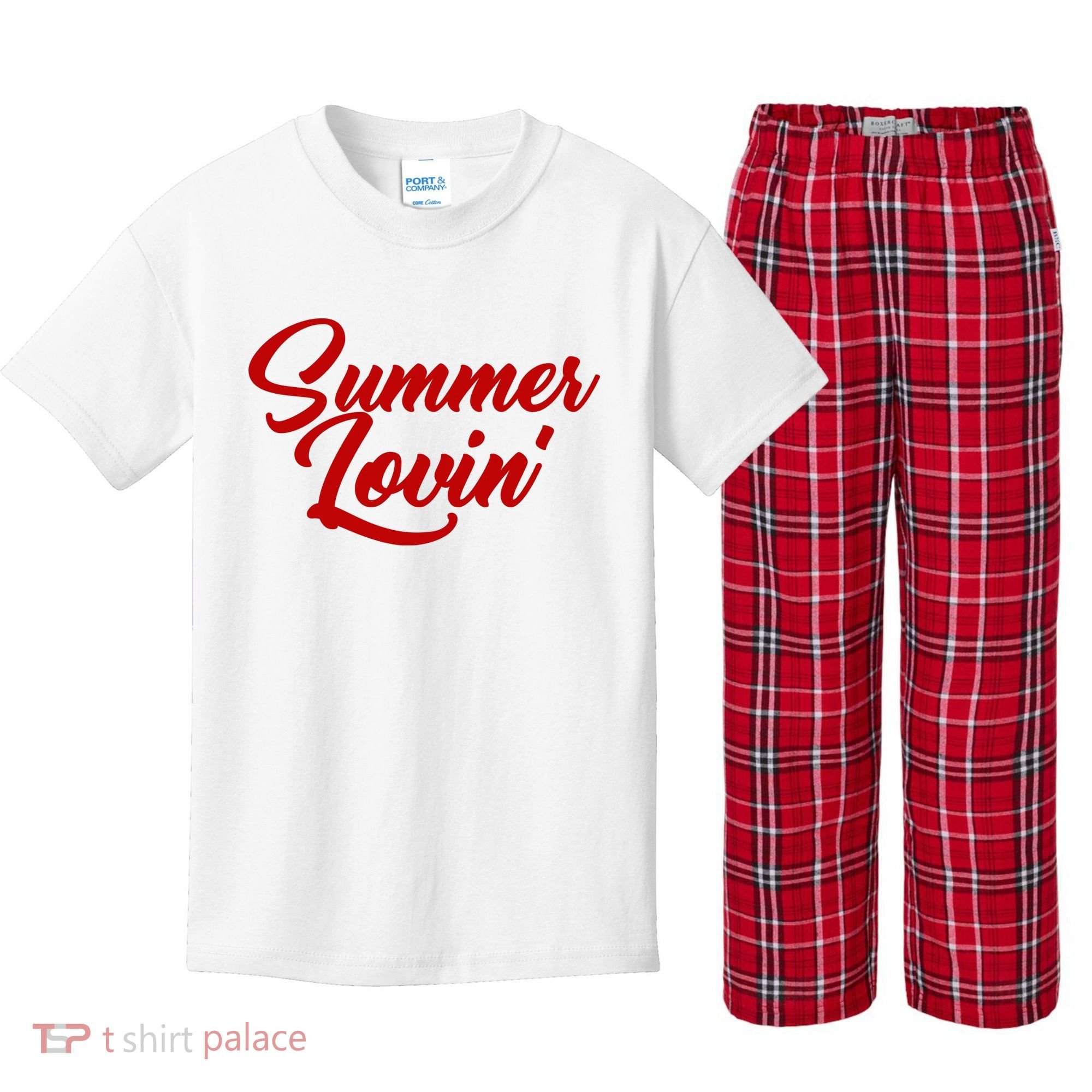 Summer Lovin Cute Kids Plaid Pajama Set