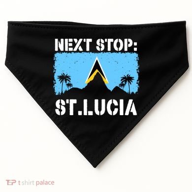 St Lucia Caribbean Vacation Trip Next Stop Vacay Vibes Cool Gift USA-Made Doggie Bandana