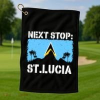 St Lucia Caribbean Vacation Trip Next Stop Vacay Vibes Cool Gift Golf Towel thumb 1