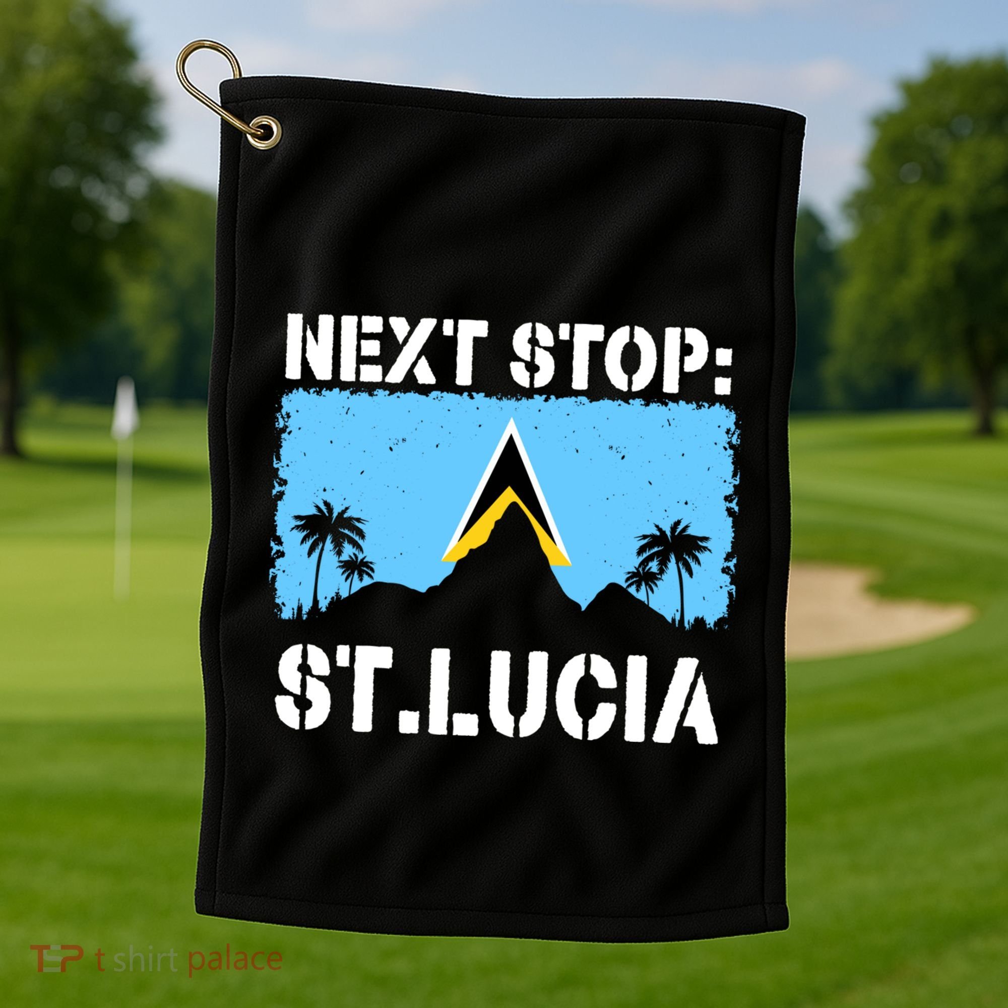 St Lucia Caribbean Vacation Trip Next Stop Vacay Vibes Cool Gift Golf Towel