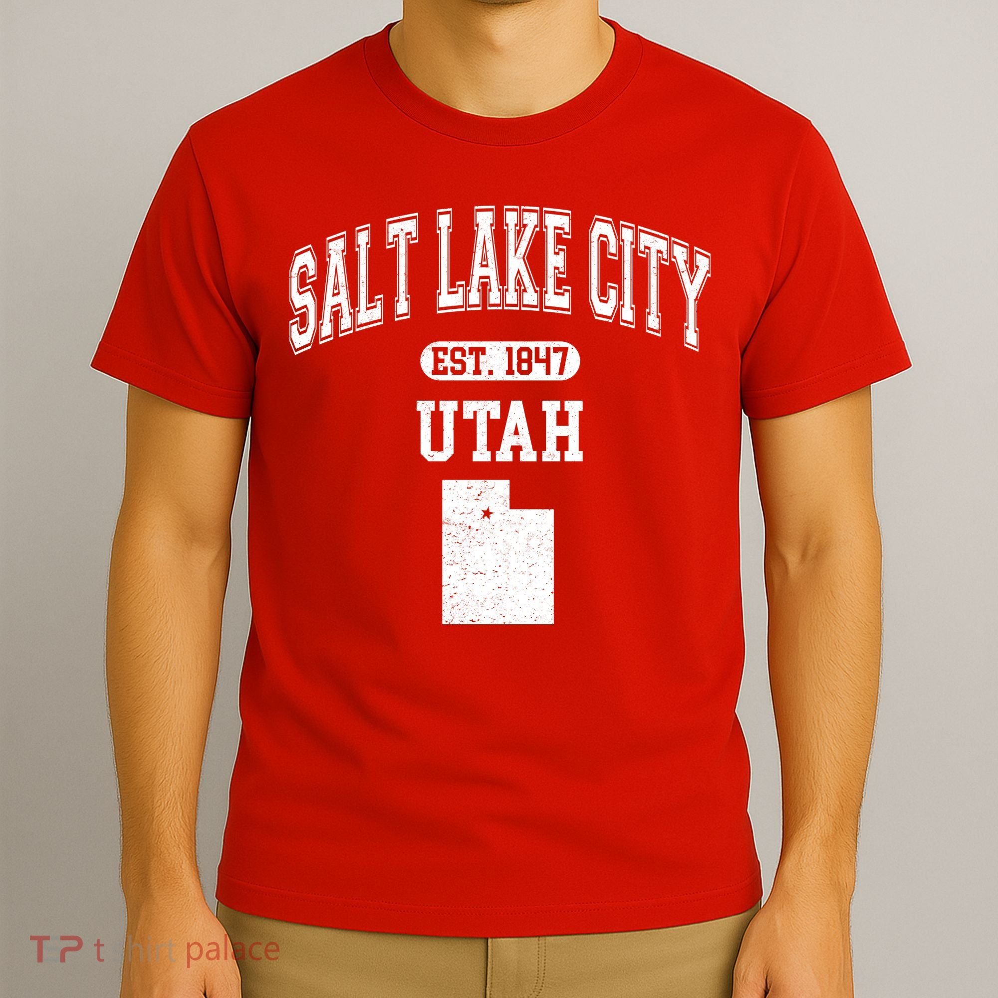 Salt Lake City Utah Est 1847 Varsity T-Shirt