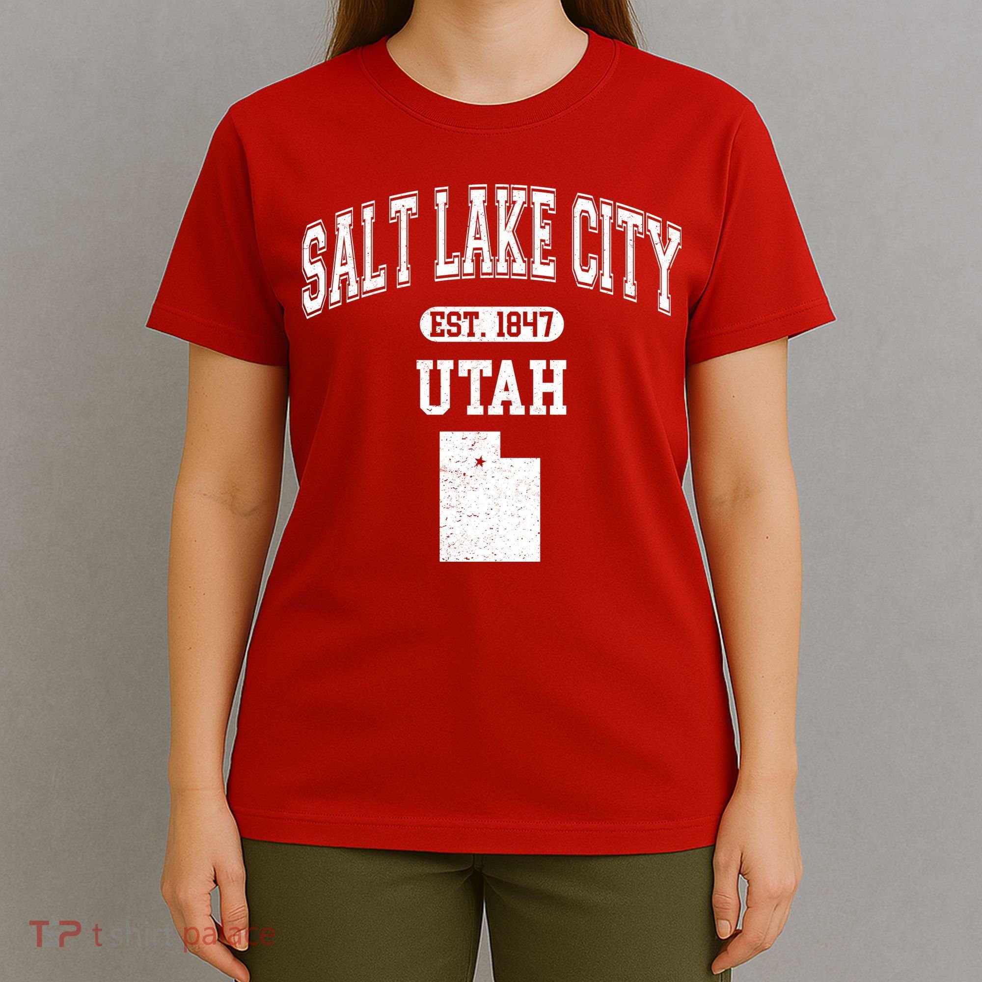 Salt Lake City Utah Est 1847 Varsity T-Shirt