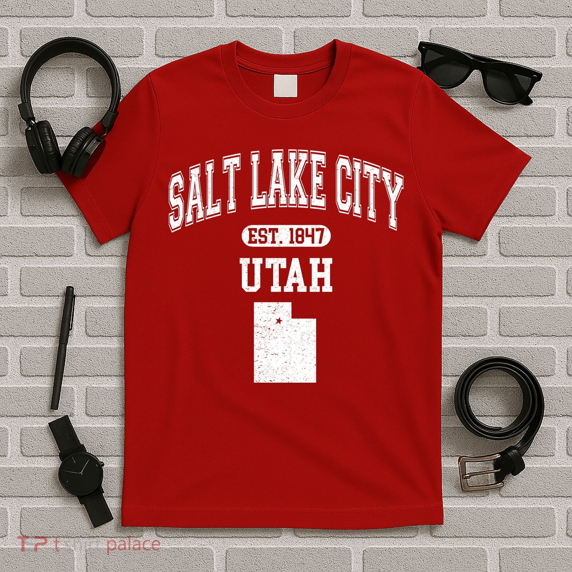 Salt Lake City Utah Est 1847 Varsity T-Shirt