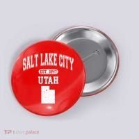 Salt Lake City Utah Est 1847 Varsity Button thumb 0
