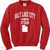 Salt Lake City Utah Est 1847 Varsity Kids Sweatshirt thumb 0