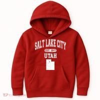 Salt Lake City Utah Est 1847 Varsity Kids Hoodie thumb 0