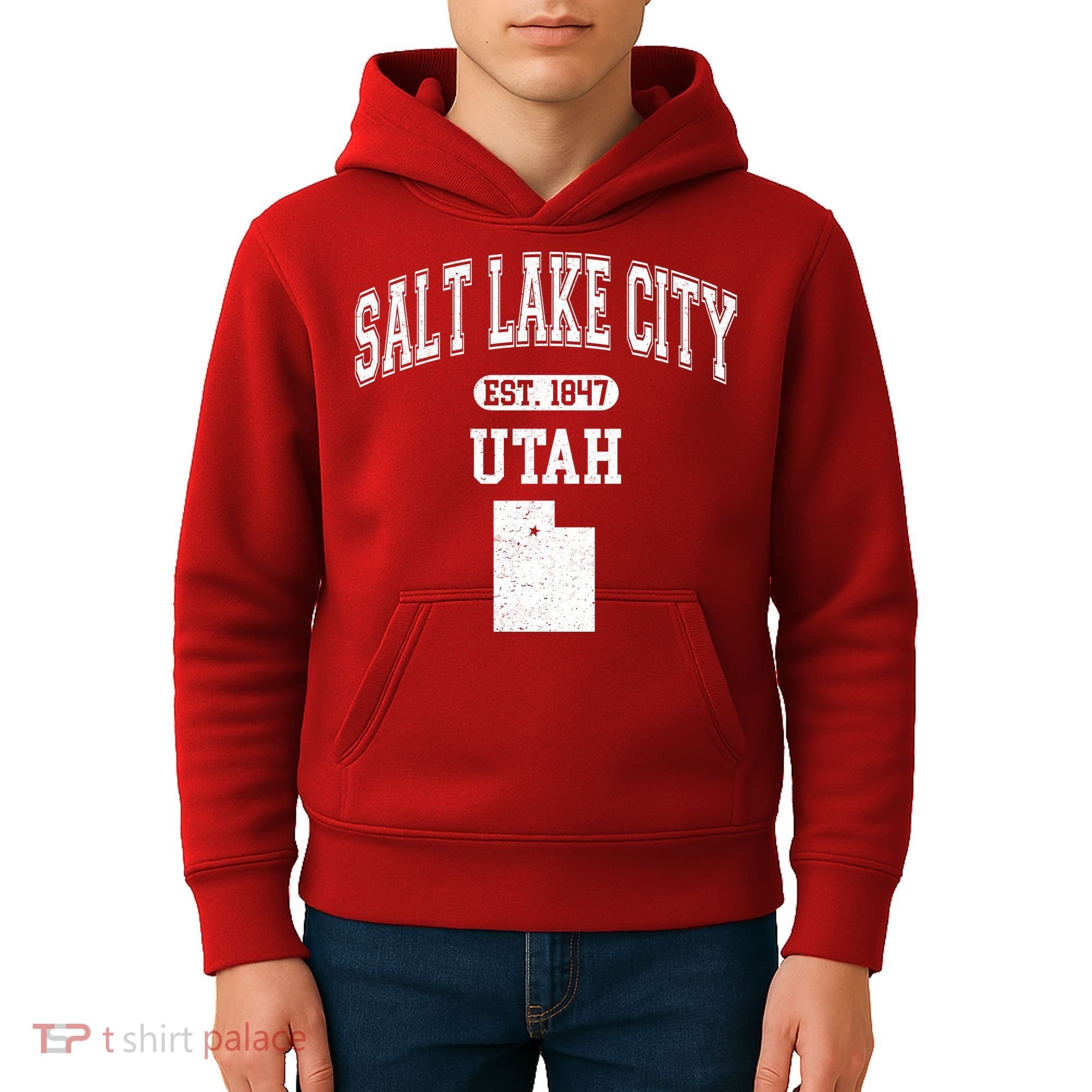 Salt Lake City Utah Est 1847 Varsity Kids Hoodie