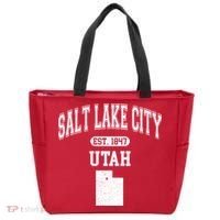Salt Lake City Utah Est 1847 Varsity Tote Bag thumb 0