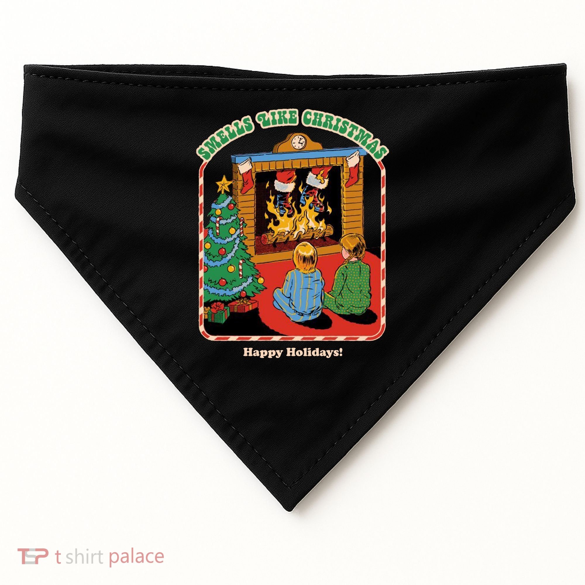Smells Like Christmas Happy Holidays USA-Made Doggie Bandana