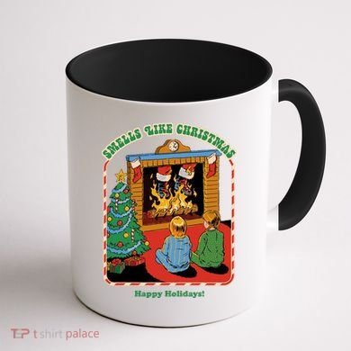 Smells Like Christmas Happy Holidays Coffee Mug back