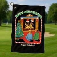 Smells Like Christmas Happy Holidays Golf Towel thumb 1