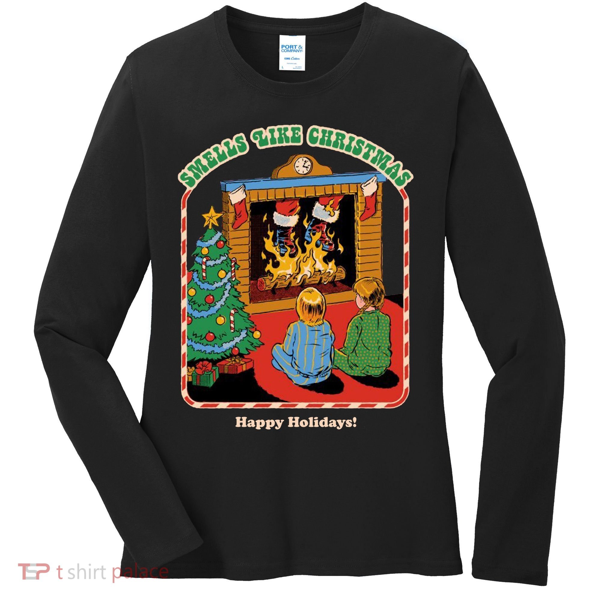 Smells Like Christmas Happy Holidays Women's Long Sleeve Shirt