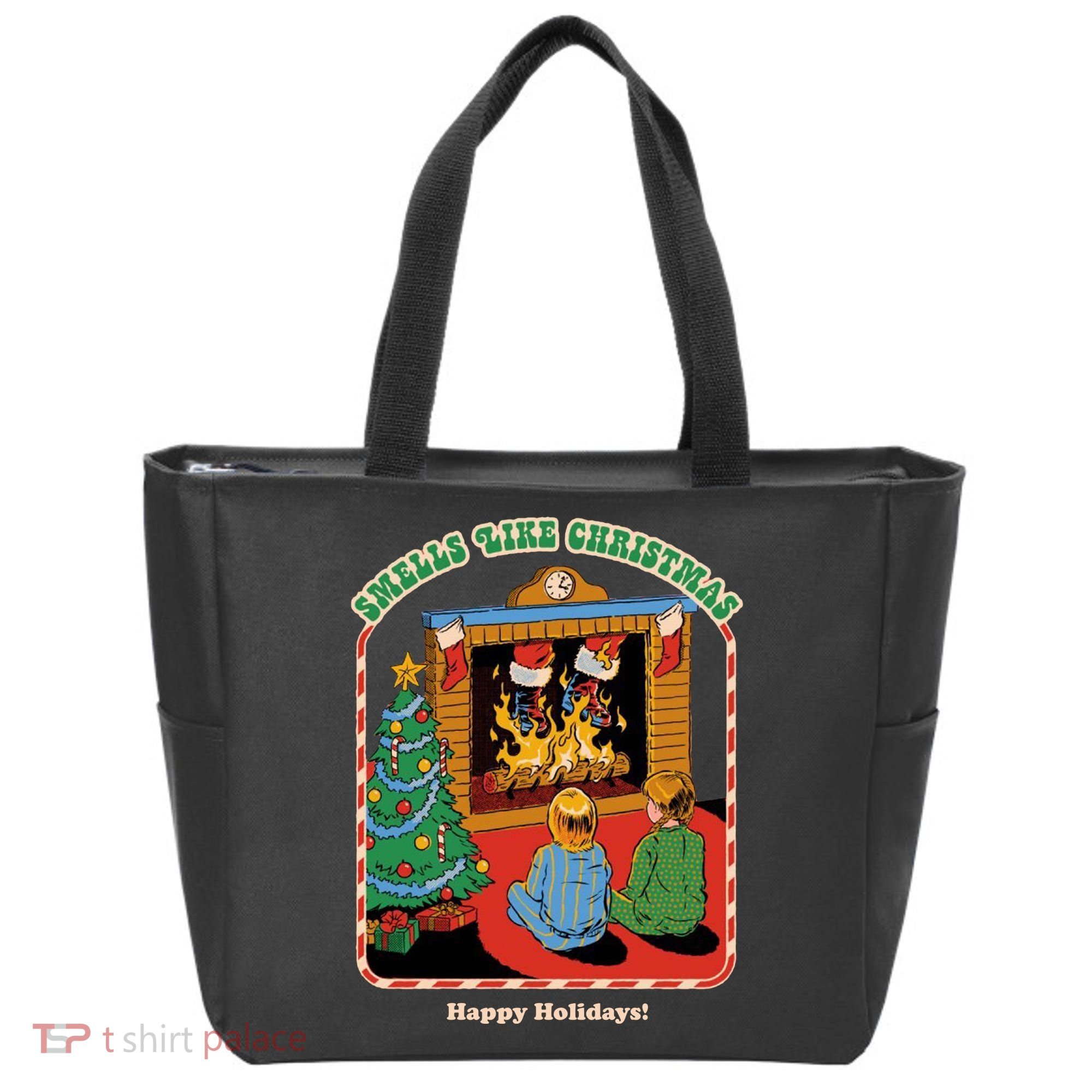 Smells Like Christmas Happy Holidays Tote Bag