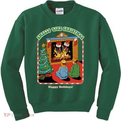 Smells Like Christmas Happy Holidays Kids Sweatshirt