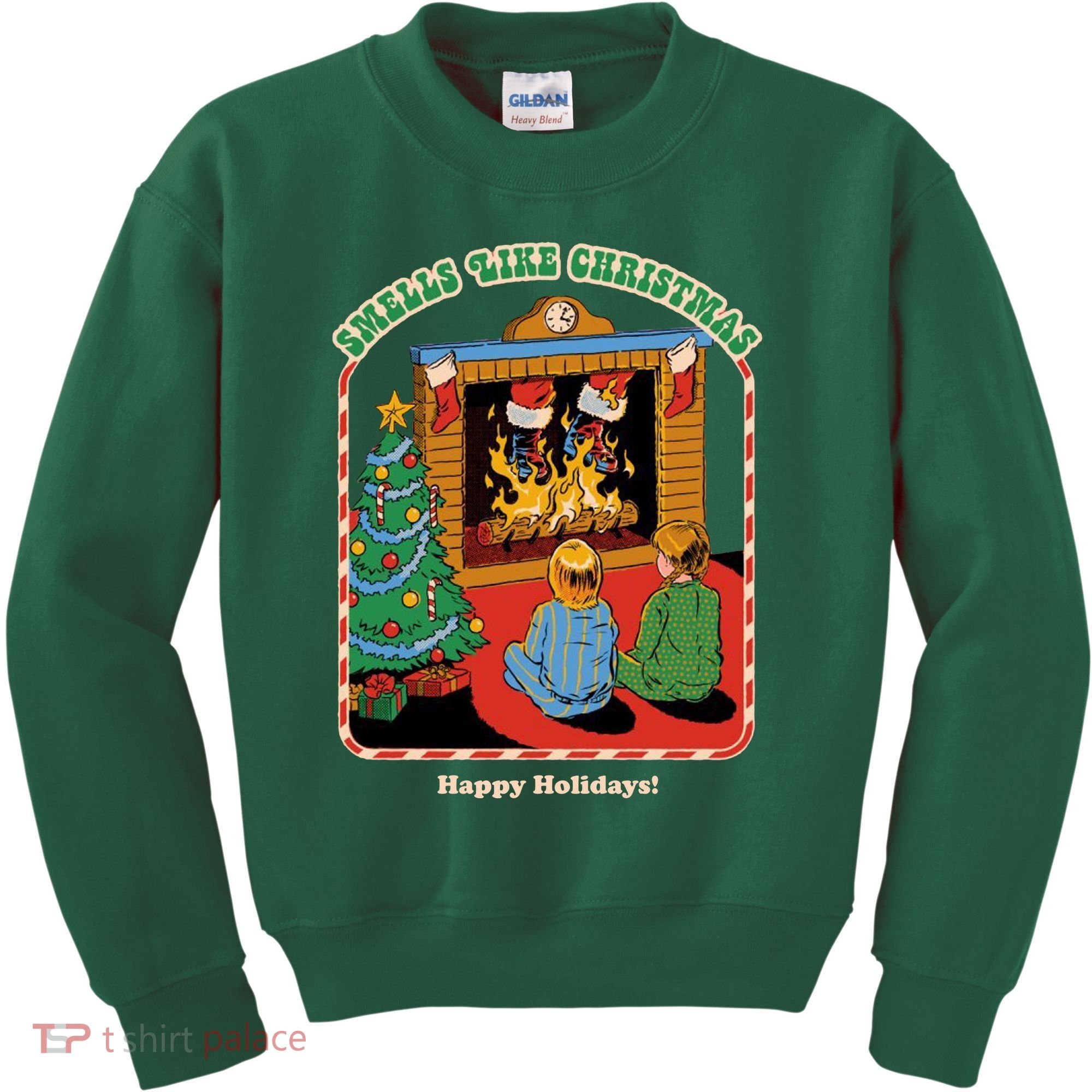 Smells Like Christmas Happy Holidays Kids Sweatshirt