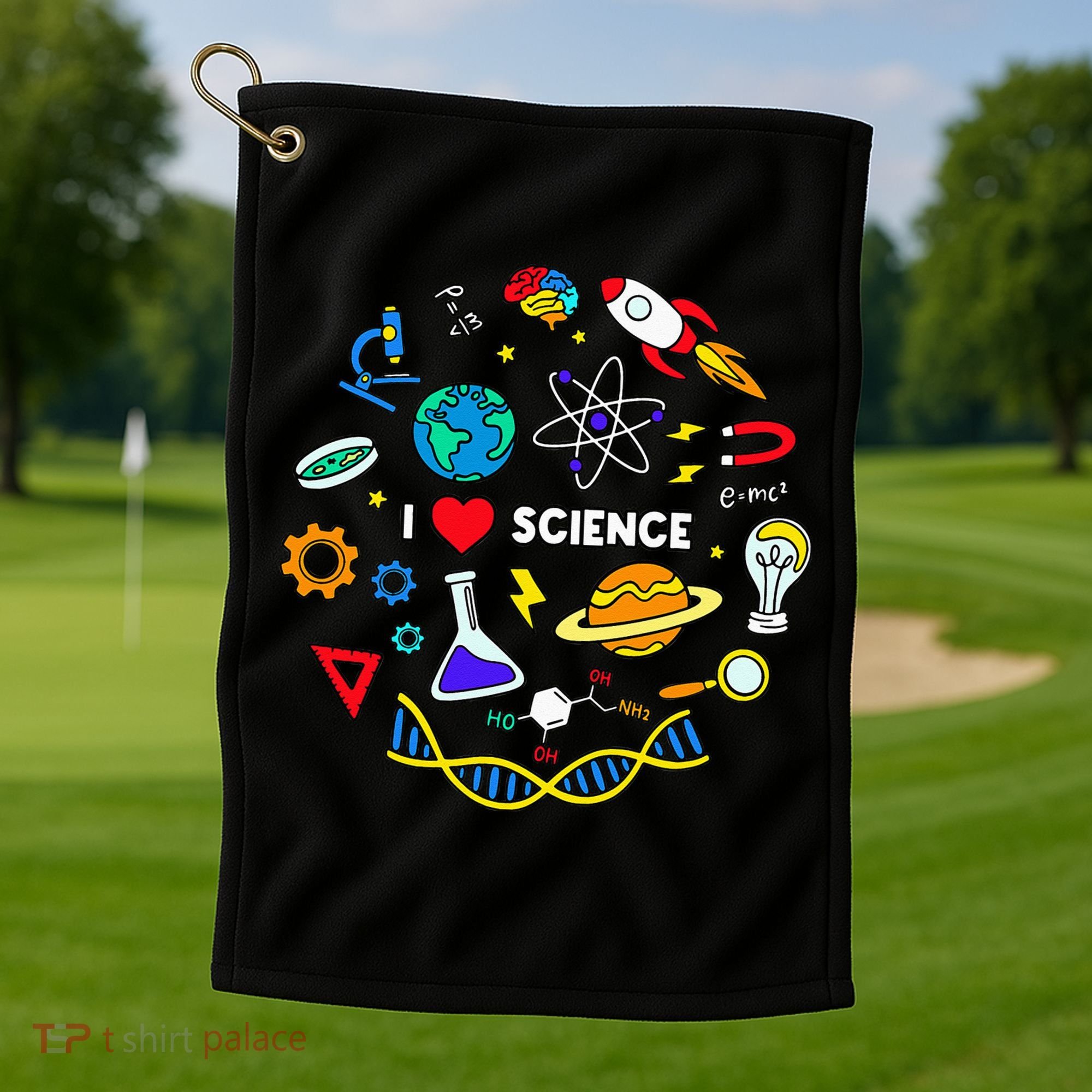 Science Lover Chemistry Biology Physics Love Science  Golf Towel