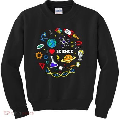 Science Lover Chemistry Biology Physics Love Science  Kids Sweatshirt