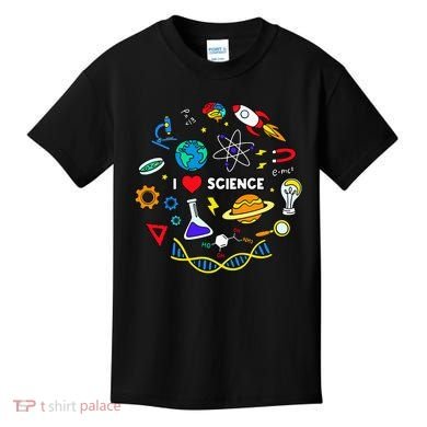 Science Lover Chemistry Biology Physics Love Science  Kids T-Shirt