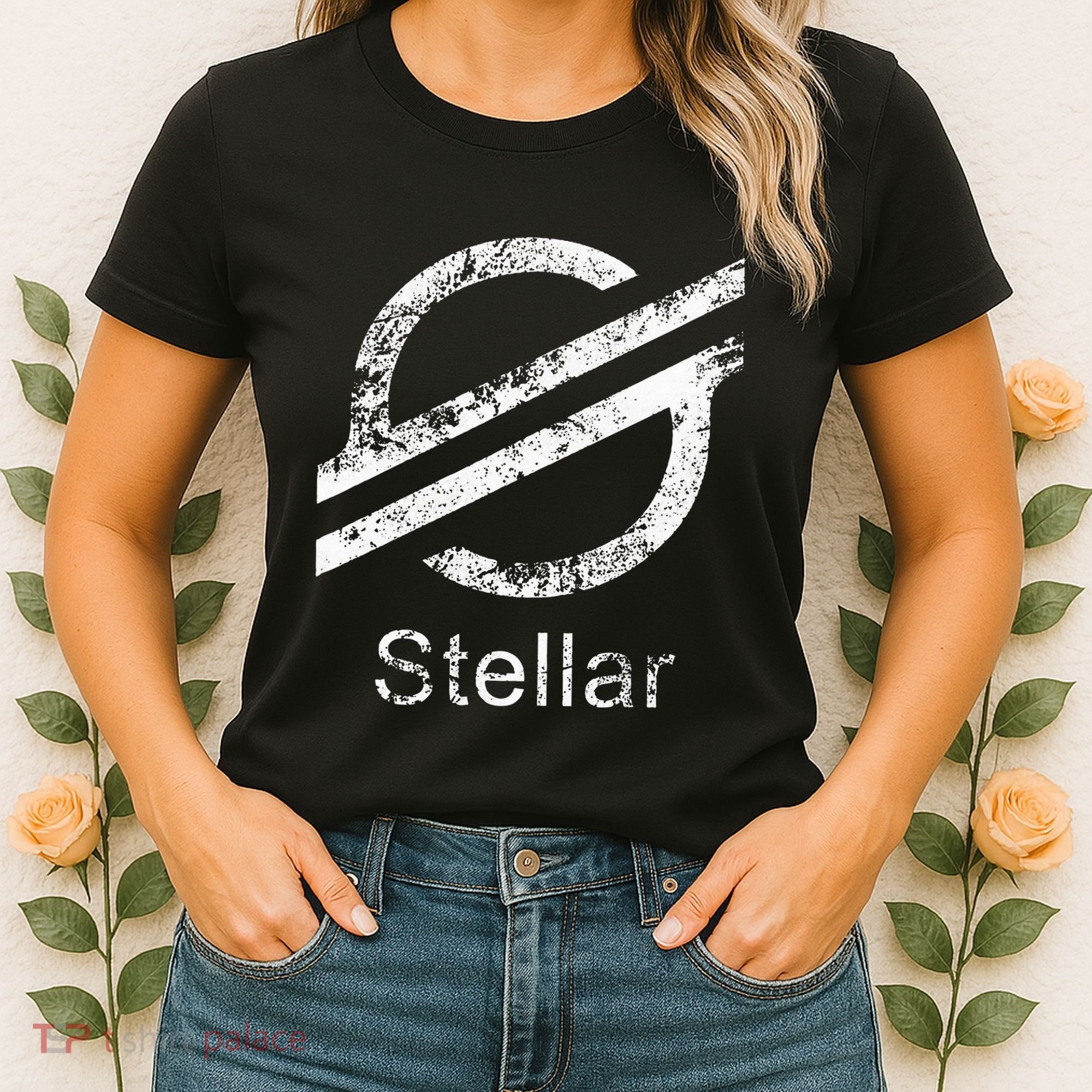 Stellar Lumens Crypto Xlm Token Decentralized Blockchain Women's T-Shirt