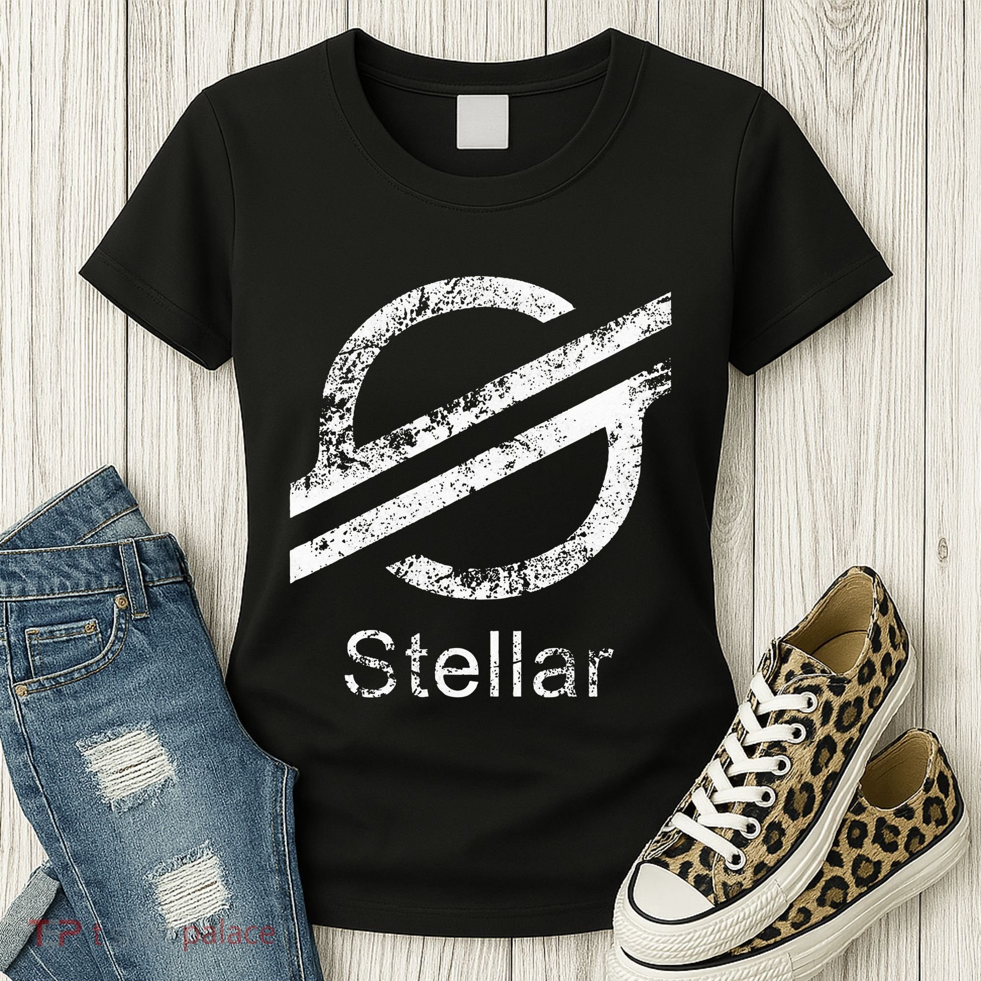 Stellar Lumens Crypto Xlm Token Decentralized Blockchain Women's T-Shirt