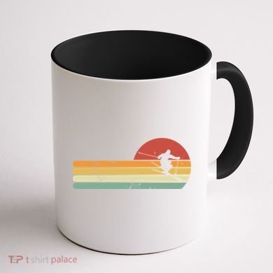 Ski Lover Colorful Retro Snowboarding Cute Gift Coffee Mug back