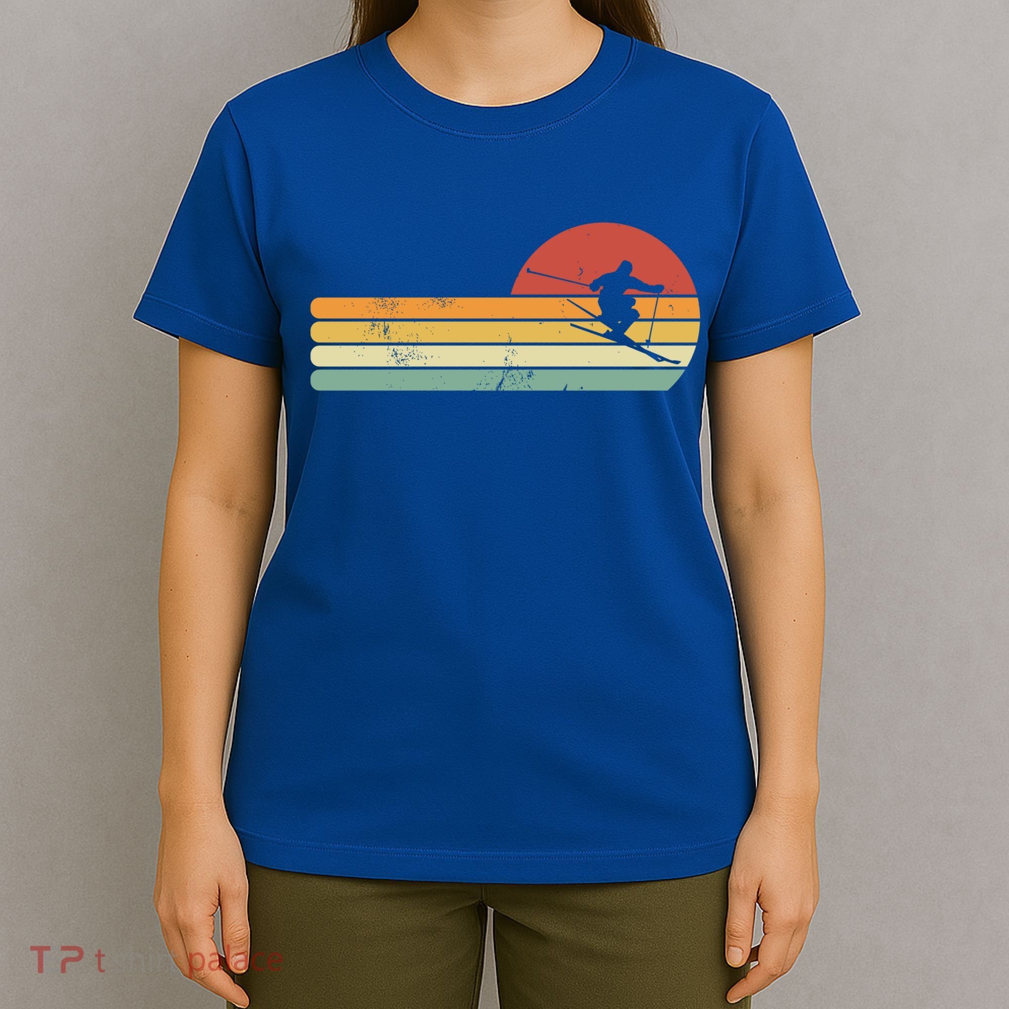 Ski Lover Colorful Retro Snowboarding Cute Gift T-Shirt