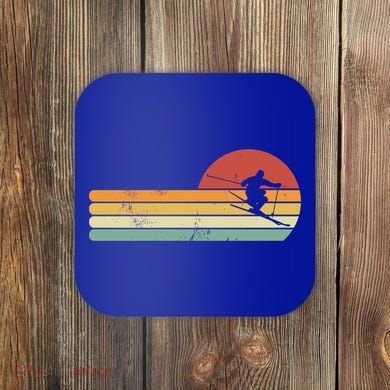 Ski Lover Colorful Retro Snowboarding Cute Gift Coaster