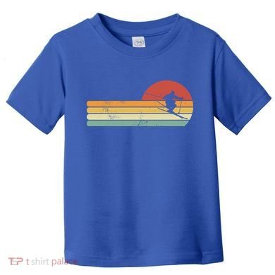 Ski Lover Colorful Retro Snowboarding Cute Gift Toddler T-Shirt