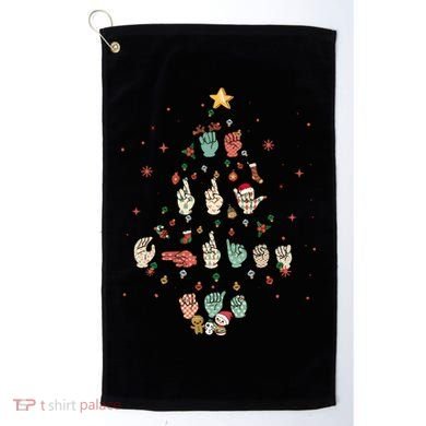 Sign Language Christmas Tree Merry Christmas Asl Golf Towel