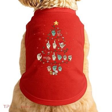 Sign Language Christmas Tree Merry Christmas Asl Doggie Tank