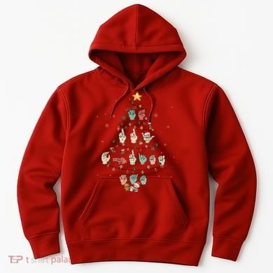 Sign Language Christmas Tree Merry Christmas Asl Hoodie